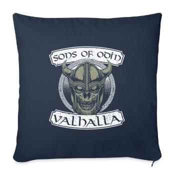 Wikinger Viking Valhalla Odin Thor Germane Wolf - Sofakissenbezug 45 x 45 cm - Navy - Vorne