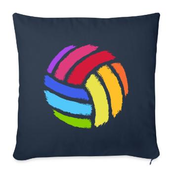 volley- - Housse de coussin décorative 45 x 45 cm - bleu marine - Devant