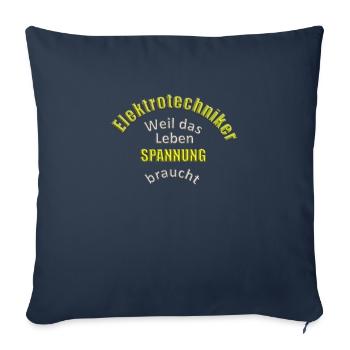 Lustiger Spruch Elektrotechniker - Sofakissenbezug 45 x 45 cm - Navy - Vorne