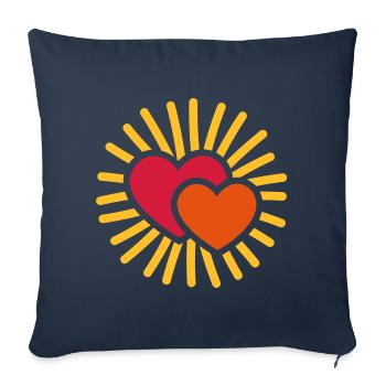 Sun hearts sun hearts - coeur soleil - gift - Sofa pillowcase 17,3'' x 17,3'' (45 x 45 cm) - navy - Front