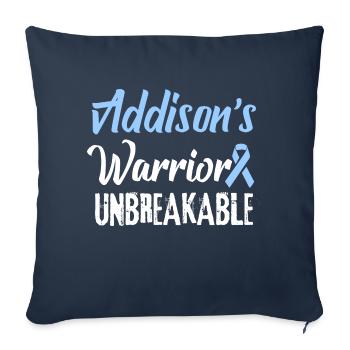 Addison's Disease Awareness Warrior - Sofa pillowcase 17,3'' x 17,3'' (45 x 45 cm) - navy - Front
