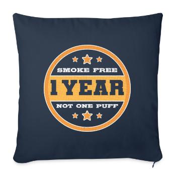 1 an sans tabac 2021 Non-fumeur Non fumeur - Housse de coussin décorative 45 x 45 cm - bleu marine - Devant