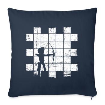 Tir à l'arc Tir à l'arc Archer - Housse de coussin décorative 45 x 45 cm - bleu marine - Devant