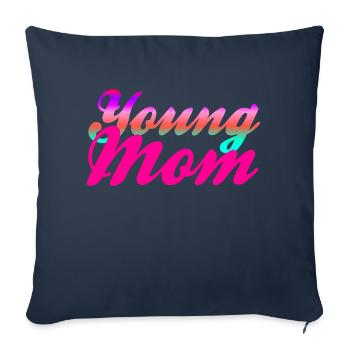 Young Mom - Sofa pillowcase 17,3'' x 17,3'' (45 x 45 cm) - navy - Front