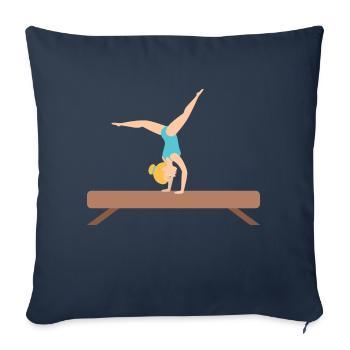 Gymnastique fille sur poutre - Housse de coussin décorative 45 x 45 cm - bleu marine - Devant