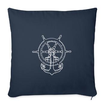 Voile voile bateau bateau bateau mer bateau ancre - Housse de coussin décorative 45 x 45 cm - bleu marine - Devant