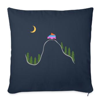 Camper forest, tent, camper, wilderness, roof tent - Sofa pillowcase 17,3'' x 17,3'' (45 x 45 cm) - navy - Front