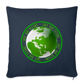 Journée de l’environnement Protection de l’environnement Protection de la nature - Housse de coussin décorative 45 x 45 cm - bleu marine - Devant
