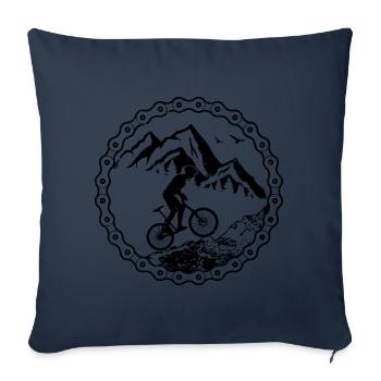 Rennfahrrad an Single speed da Alpen am Berg MTB - Sofakissenbezug 45 x 45 cm - Navy - Vorne