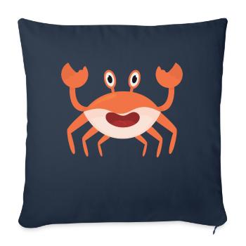 Crabe - Housse de coussin décorative 45 x 45 cm - bleu marine - Devant