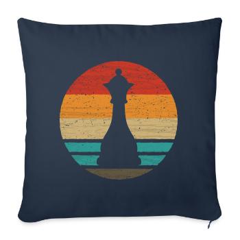 Checker Chess Piece Retro Style Vintage - Sofa pillowcase 17,3'' x 17,3'' (45 x 45 cm) - navy - Front