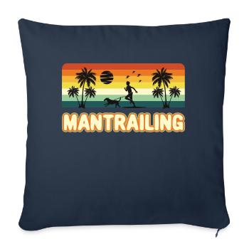Mantrailer Mantrailing Chien de suivi Sport canin - Housse de coussin décorative 45 x 45 cm - bleu marine - Devant