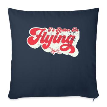 Je préférerais en pilotant l’aviation - Housse de coussin décorative 45 x 45 cm - bleu marine - Devant