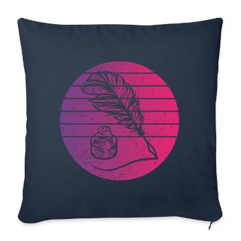 Écriture de style rétro vintage - Housse de coussin décorative 45 x 45 cm - bleu marine - Devant