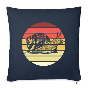 Vintage style rétro escargot - Housse de coussin décorative 45 x 45 cm - bleu marine - Devant