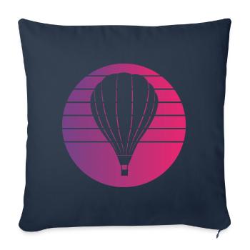 Hot Air Balloon Retro Style Vintage - Sofa pillowcase 17,3'' x 17,3'' (45 x 45 cm) - navy - Front