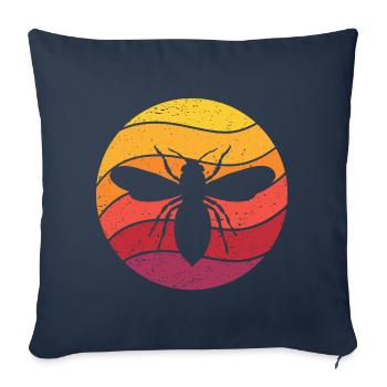Honey Bee Retro Style Vintage - Sofa pillowcase 17,3'' x 17,3'' (45 x 45 cm) - navy - Front