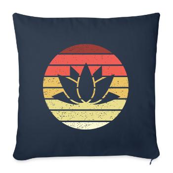 Lotus Retro Style Vintage - Sofa pillowcase 17,3'' x 17,3'' (45 x 45 cm) - navy - Front