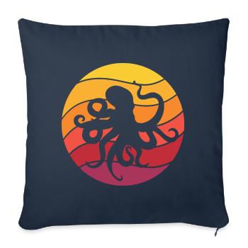 Octopus Retro Style Vintage - Sofa pillowcase 17,3'' x 17,3'' (45 x 45 cm) - navy - Front