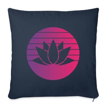Lotus Retro Style Vintage - Sofa pillowcase 17,3'' x 17,3'' (45 x 45 cm) - navy - Front
