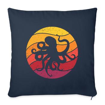 Octopus Retro Style Vintage - Sofa pillowcase 17,3'' x 17,3'' (45 x 45 cm) - navy - Front