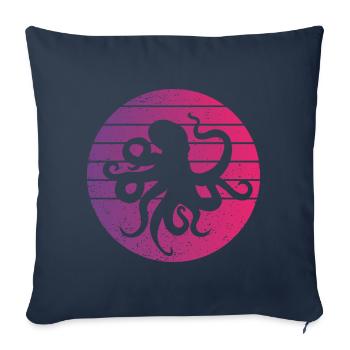 Octopus Retro Style Vintage - Sofa pillowcase 17,3'' x 17,3'' (45 x 45 cm) - navy - Front