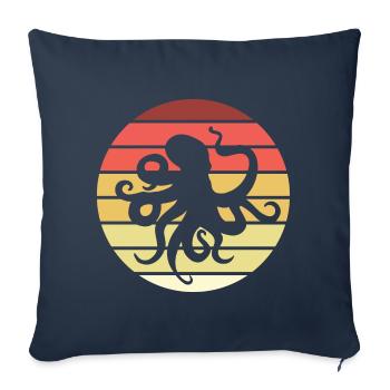 Octopus Retro Style Vintage - Sofa pillowcase 17,3'' x 17,3'' (45 x 45 cm) - navy - Front