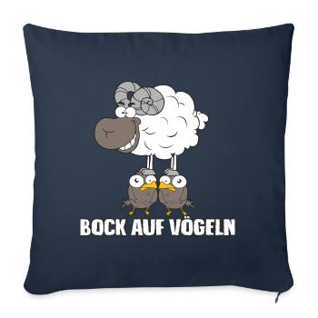 Bock auf Vögeln - Sofakissenbezug 45 x 45 cm - Navy - Vorne