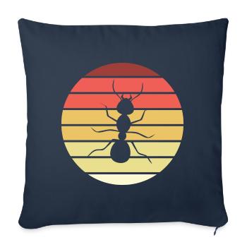 Fourmi Rétro Style Vintage - Housse de coussin décorative 45 x 45 cm - bleu marine - Devant
