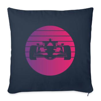 Voiture de course Retro Style Vintage - Housse de coussin décorative 45 x 45 cm - bleu marine - Devant
