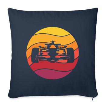 Voiture de course Retro Style Vintage - Housse de coussin décorative 45 x 45 cm - bleu marine - Devant
