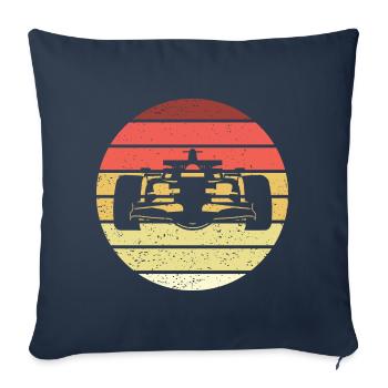 Voiture de course Retro Style Vintage - Housse de coussin décorative 45 x 45 cm - bleu marine - Devant