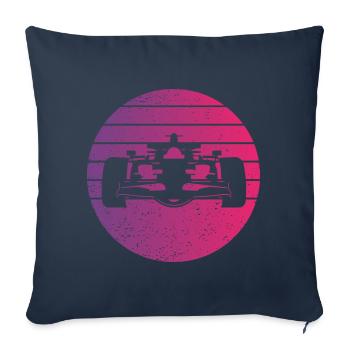 Voiture de course Retro Style Vintage - Housse de coussin décorative 45 x 45 cm - bleu marine - Devant