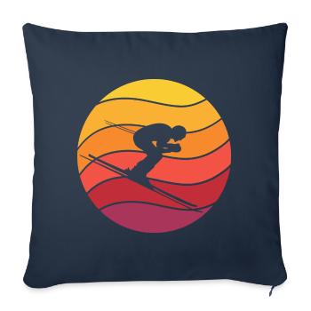 Skiing Retro Style Vintage - Sofa pillowcase 17,3'' x 17,3'' (45 x 45 cm) - navy - Front