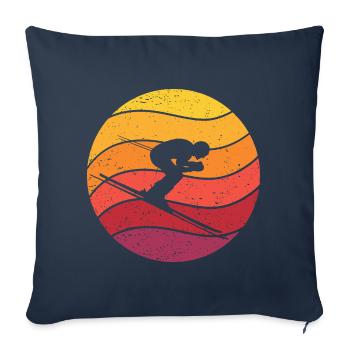 Skiing Retro Style Vintage - Sofa pillowcase 17,3'' x 17,3'' (45 x 45 cm) - navy - Front