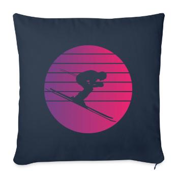 Skiing Retro Style Vintage - Sofa pillowcase 17,3'' x 17,3'' (45 x 45 cm) - navy - Front