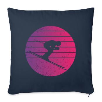 Skiing Retro Style Vintage - Sofa pillowcase 17,3'' x 17,3'' (45 x 45 cm) - navy - Front