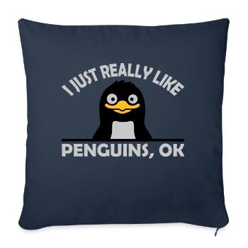 I just like penguins - Sofa pillowcase 17,3'' x 17,3'' (45 x 45 cm) - navy - Front