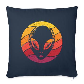Alien Retro Style Vintage - Housse de coussin décorative 45 x 45 cm - bleu marine - Devant