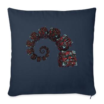 Nombre d’or Cubes de science-fiction - Housse de coussin décorative 45 x 45 cm - bleu marine - Devant