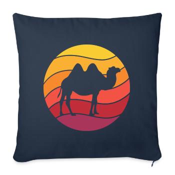 Camel Retro Style Vintage - Sofa pillowcase 17,3'' x 17,3'' (45 x 45 cm) - navy - Front