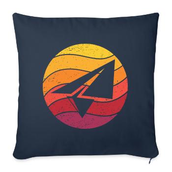 Paper Plane Retro Style Vintage - Sofa pillowcase 17,3'' x 17,3'' (45 x 45 cm) - navy - Front