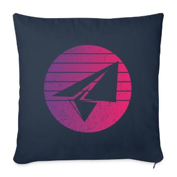 Paper Plane Retro Style Vintage - Sofa pillowcase 17,3'' x 17,3'' (45 x 45 cm) - navy - Front