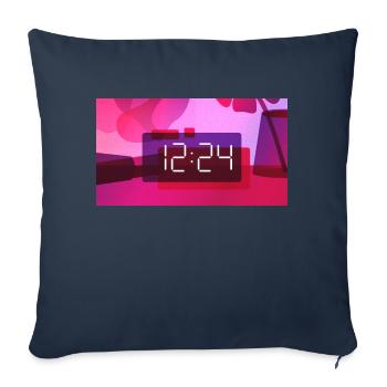 Time – 12:24 PM - Sofa pillowcase 17,3'' x 17,3'' (45 x 45 cm) - navy - Front