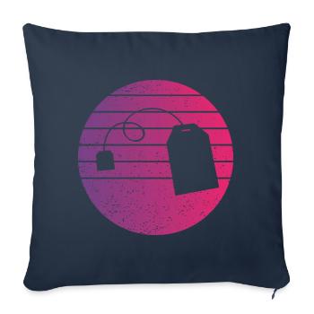 Sachets de thé Retro Style Vintage - Housse de coussin décorative 45 x 45 cm - bleu marine - Devant