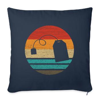 Sachets de thé Retro Style Vintage - Housse de coussin décorative 45 x 45 cm - bleu marine - Devant