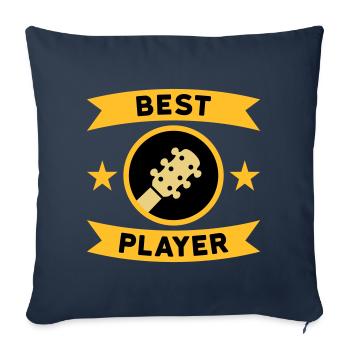 Meilleur guitariste (guitare, cercle, bannière) - Housse de coussin décorative 45 x 45 cm - bleu marine - Devant