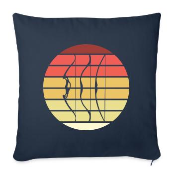 Tir à l’arc Retro Style Vintage - Housse de coussin décorative 45 x 45 cm - bleu marine - Devant