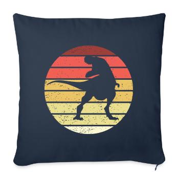 Dinosaur Retro Style Vintage - Sofa pillowcase 17,3'' x 17,3'' (45 x 45 cm) - navy - Front