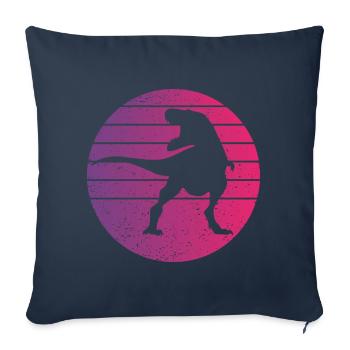 Dinosaur Retro Style Vintage - Sofa pillowcase 17,3'' x 17,3'' (45 x 45 cm) - navy - Front